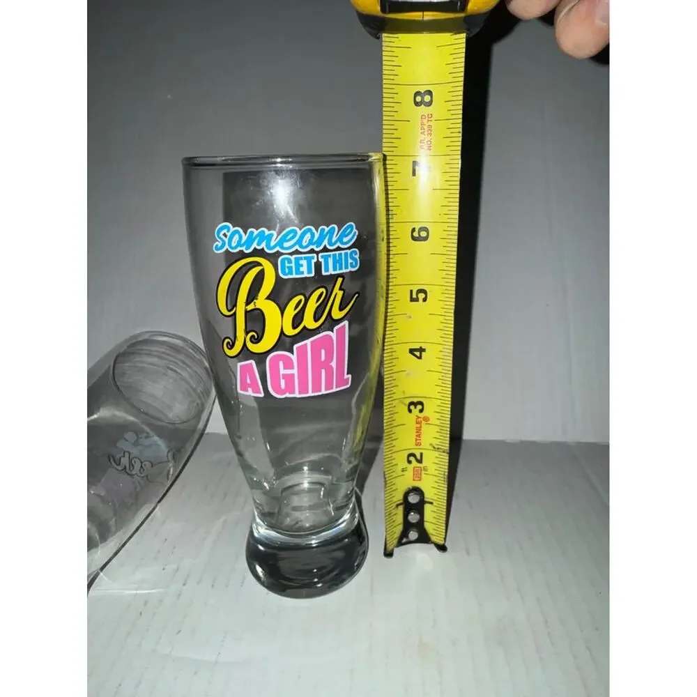 Set of 2 'Someone Get This Beer A Girl' Pilsner Glasses
